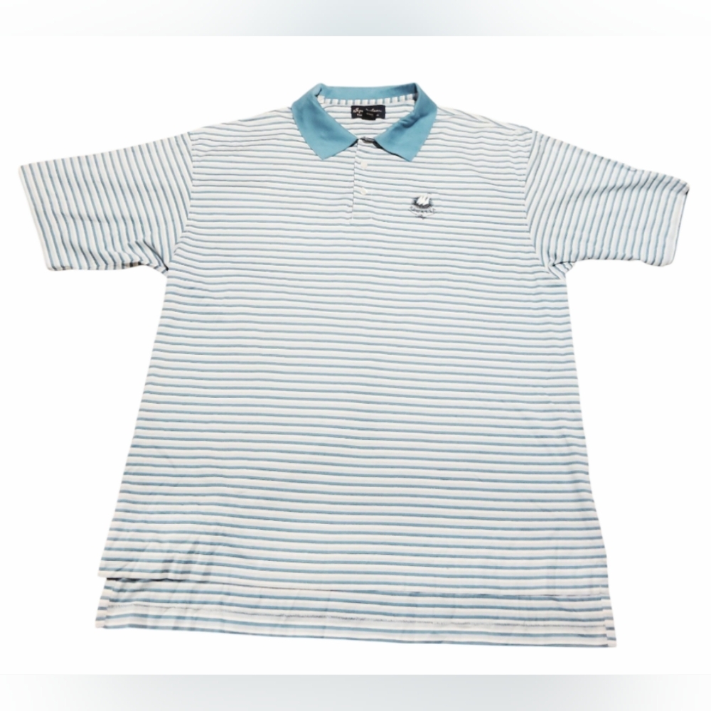 Byron Nelson Eleven Straight Polo Shirt Size XL Blue Stripe Regatta Bay